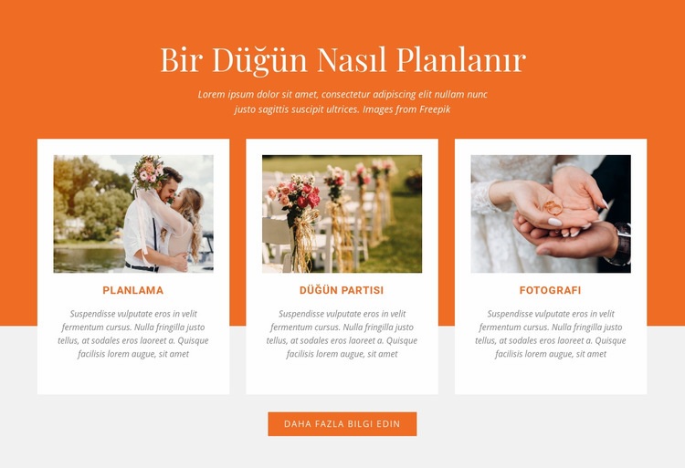 Bir Düğün Nasıl Planlanır Web sitesi tasarımı