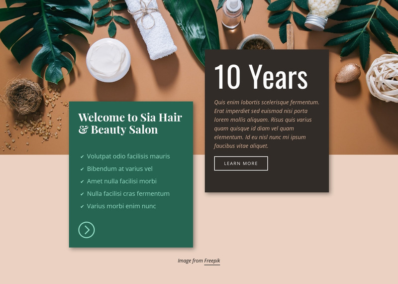 Spa Hair & Beauty Salon Web Page Design