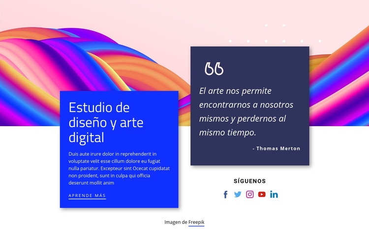 Estudio de diseño y arte digital Maqueta de sitio web