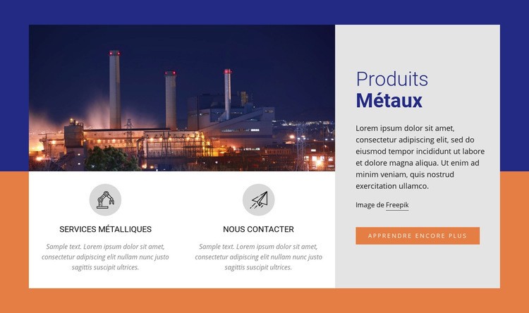 Produits métalliques Créateur de site Web HTML