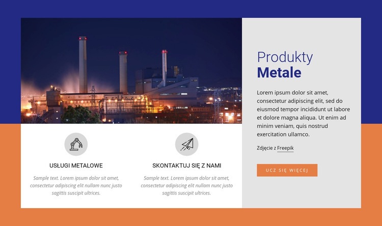 Produkty metalowe Szablon HTML