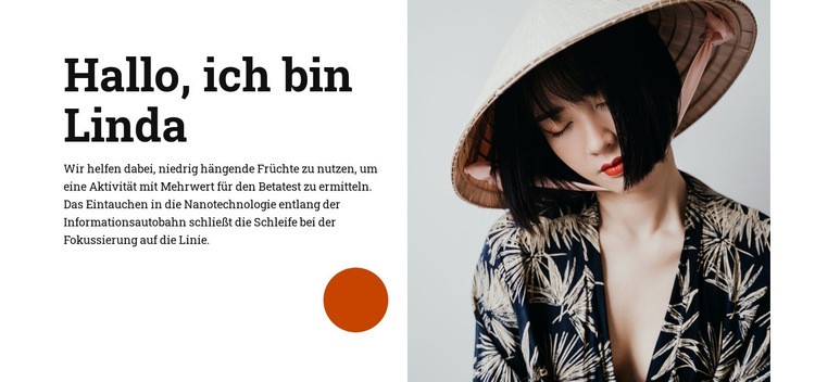 Hallo, ich bin Linda Website-Vorlage