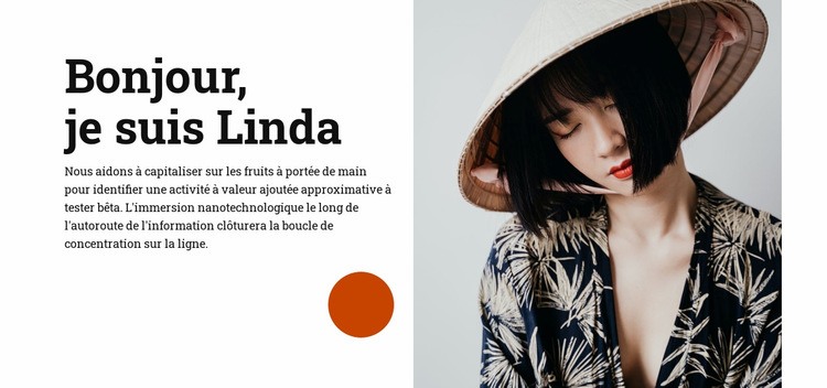 Bonjour, je suis Linda Modèle HTML5