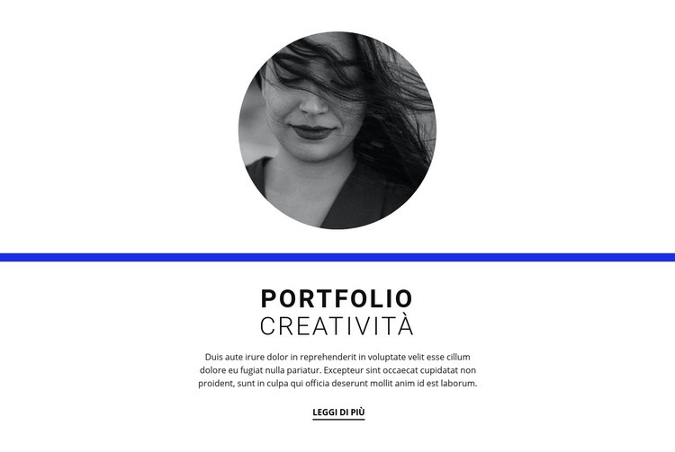 Portfolio creativo Un modello di pagina