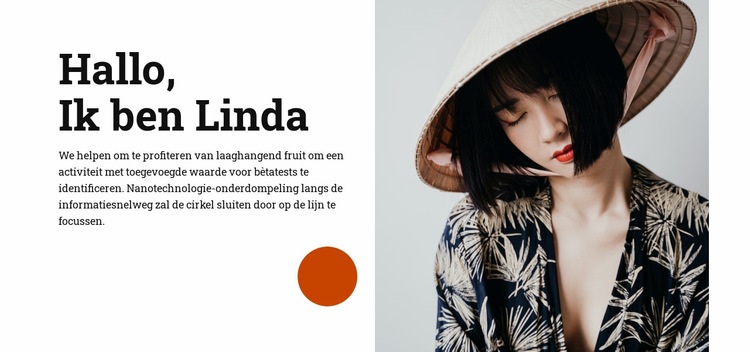 Hallo, ik ben Linda Website Builder-sjablonen