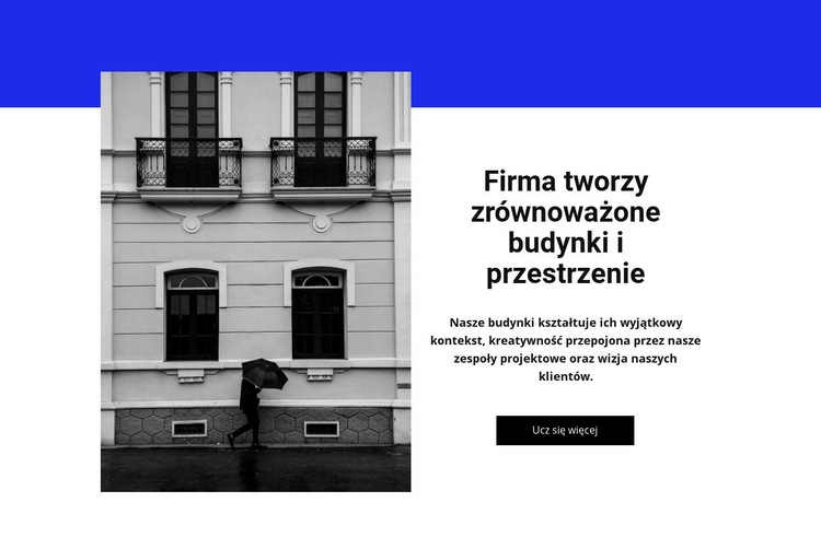 Budowa i przestrzeń Makieta strony internetowej