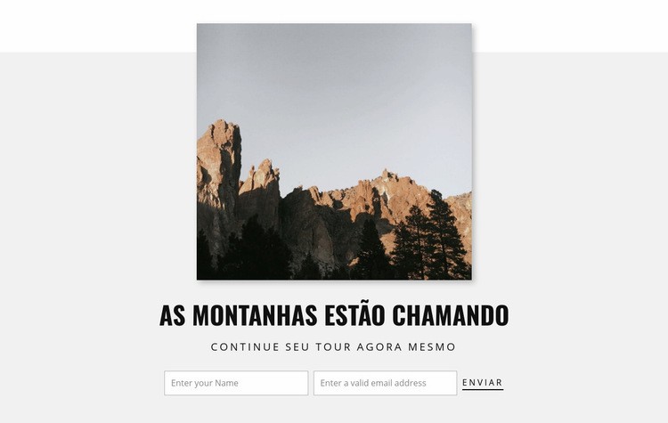 Montanhas estão chamando Design do site