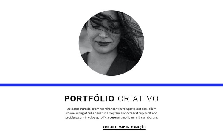 Portfólio criativo Design do site