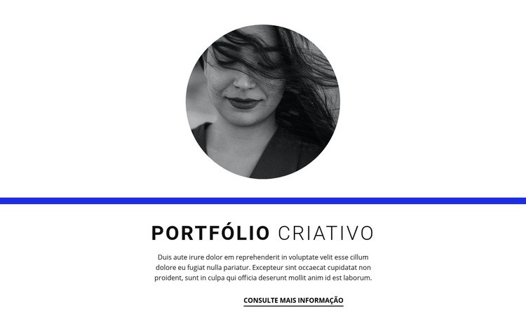 Portfólio criativo Maquete do site