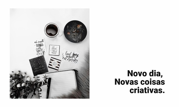 Novas coisas criativas Maquete do site