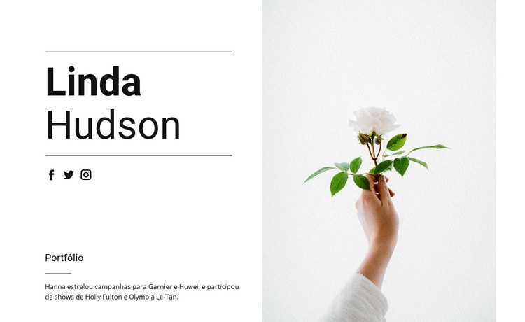 Sobre Linda Hudson Modelo de uma página