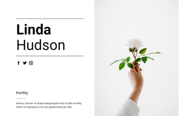 Linda Hudson hakkında Açılış sayfası