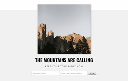 Mountains Are Calling - Wireframes Mockup