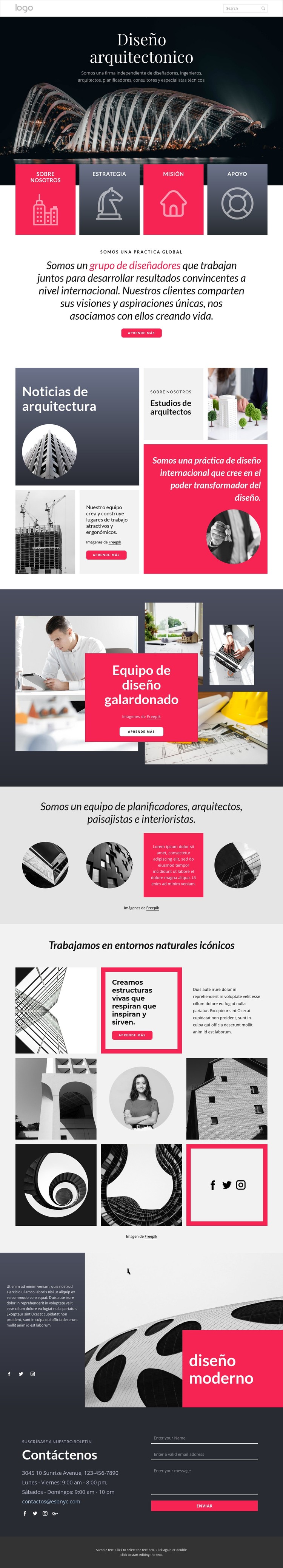 Arquitectura integrada Plantilla CSS