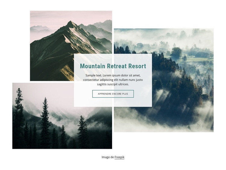 Stations de montagne Maquette de site Web