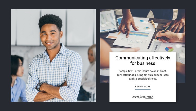 Use business communication skills Homepage Design