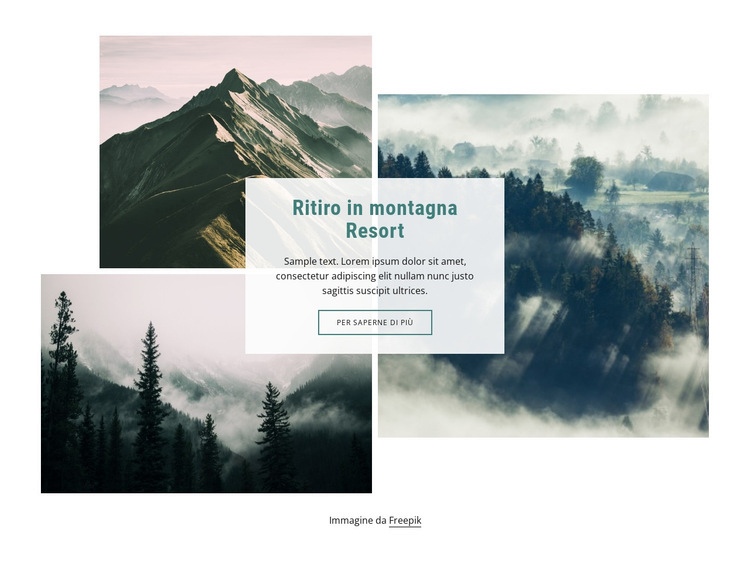 Località di montagna Mockup del sito web