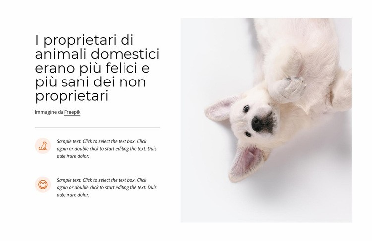 Possesso di animali domestici Un modello di pagina