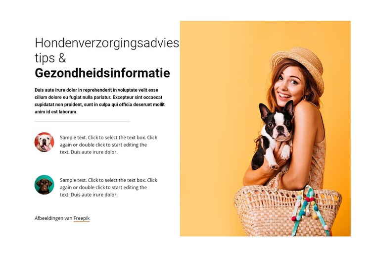 Hondenverzorgingsadvies HTML5-sjabloon