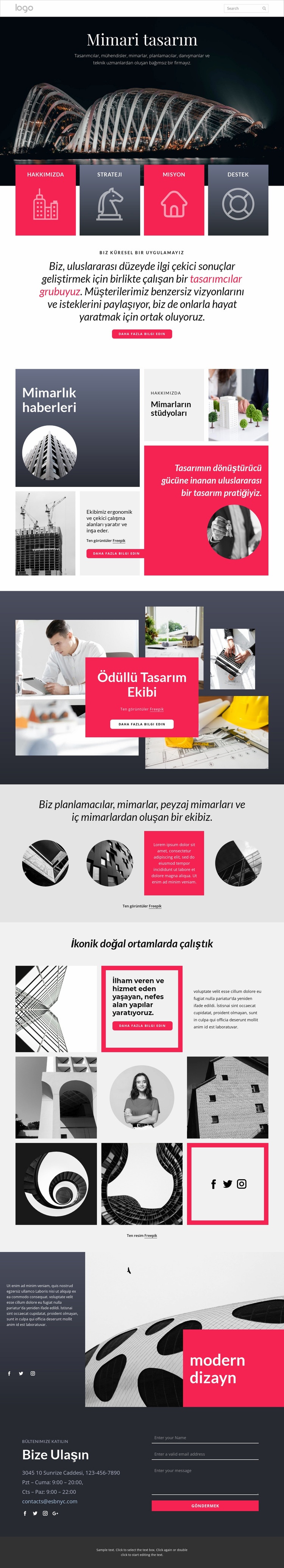 Entegre mimari Web Sitesi Oluşturucu Şablonları