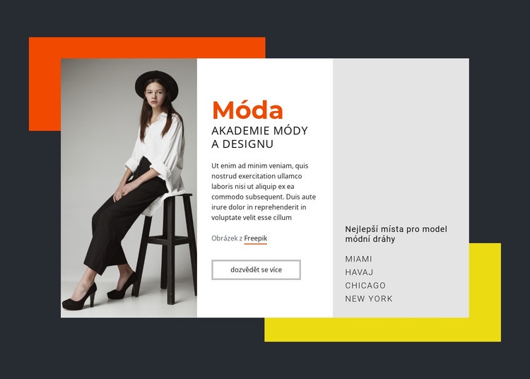Akademie módy a designu Šablona webové stránky