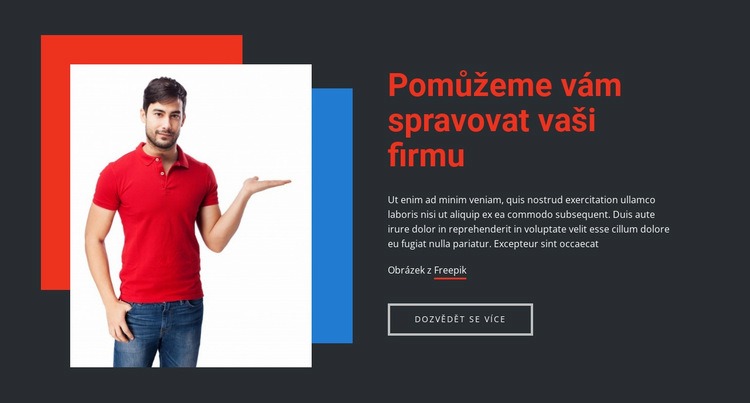 Pomáháme vám lépe řídit vaše podnikání Šablona webové stránky