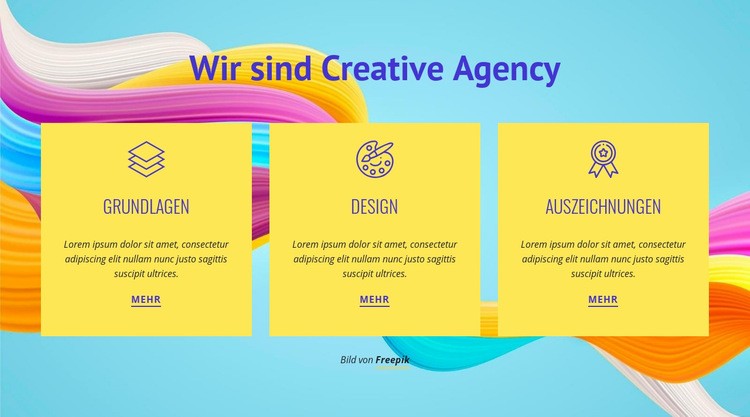 Wir sind Creative Agency Eine Seitenvorlage