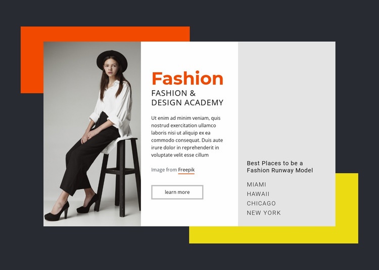 Fashion and Design Academy Html Code Example