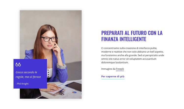 Preparati al futuro con la finanza intelligente Modello di sito Web