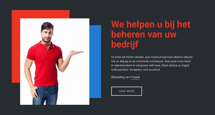 Wij helpen u om uw bedrijf beter te beheren Html Website Builder