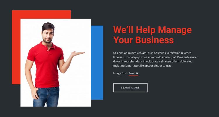 We help you to better manage your business One Page Template