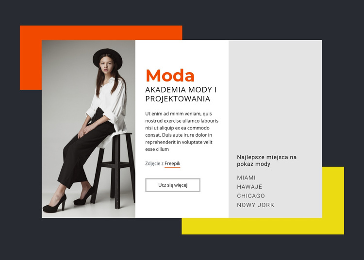 Akademia Mody i Projektowania Motyw WordPress