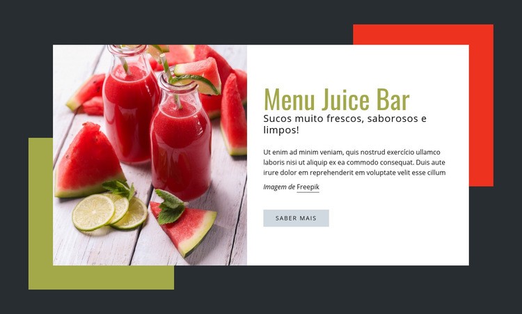 Sucos muito frescos e saborosos Construtor de sites HTML
