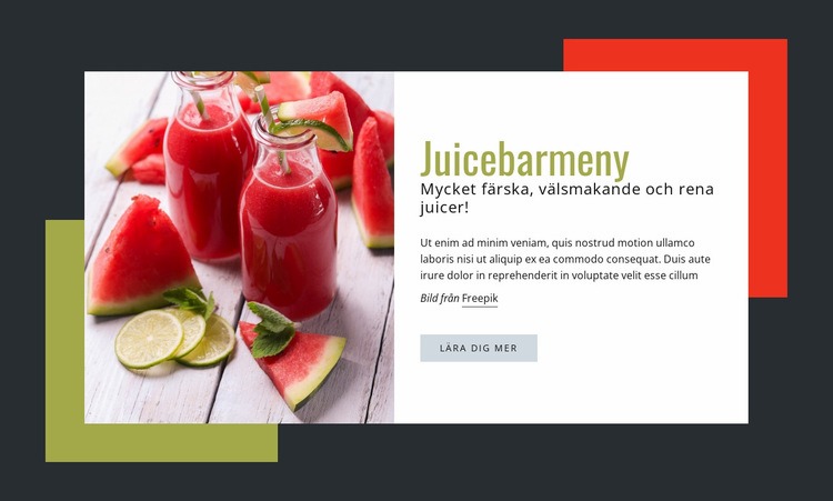 Mycket färska, välsmakande juicer HTML-mall