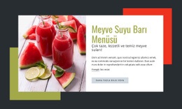 Çok Taze, Lezzetli Meyve Suları - Web Şablonu