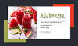 Very Fresh, Tasty Juices Web Page Design