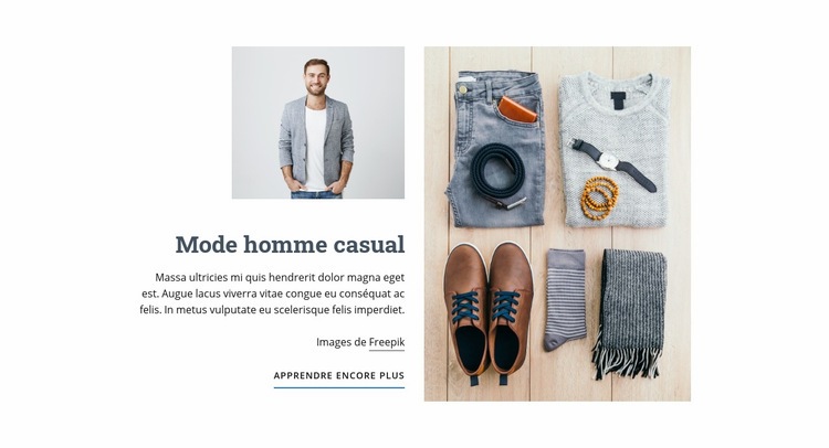 Mode Homme Casual Maquette de site Web