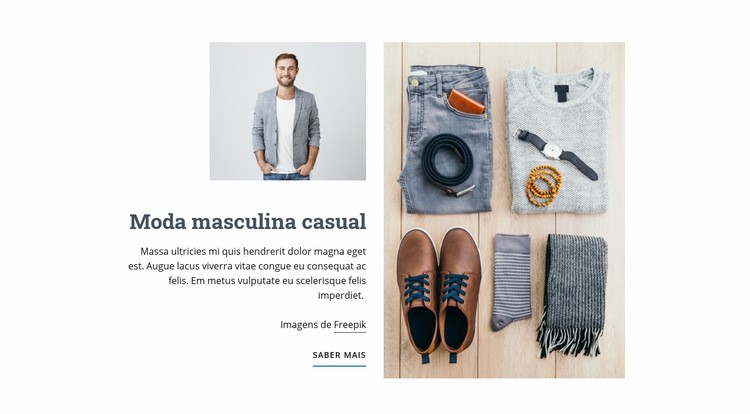 Moda masculina casual Design do site