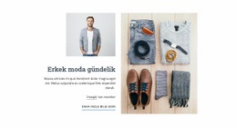 Erkek Modası Günlük - Bir Sayfa Şablonunu Sürükleyip Bırakın