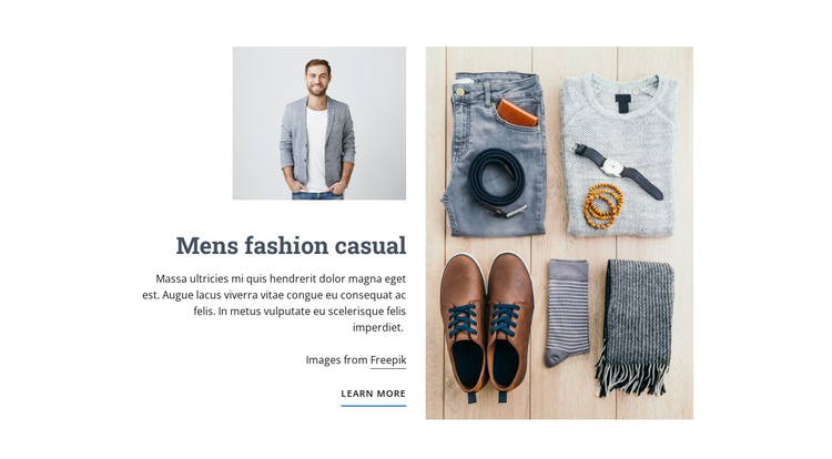 Mens Fashion Casual Website Builder Software