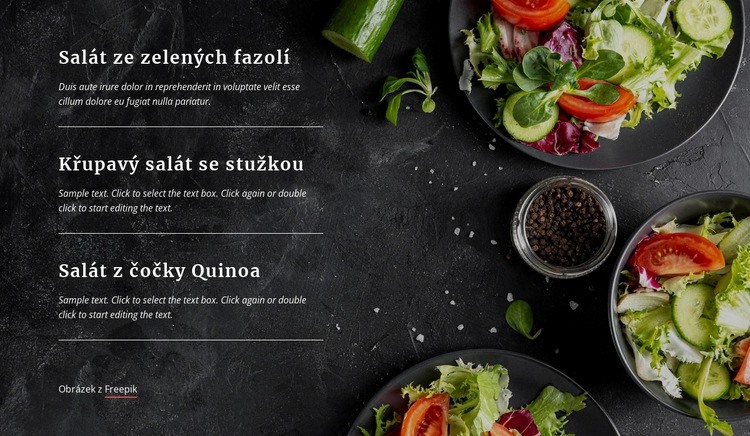 Nabídka vegetariánské restaurace Šablona HTML