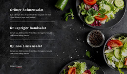 Vegetarisches Restaurant Menü - HTML-Seitenvorlage