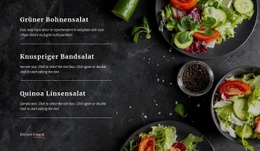 Vegetarisches Restaurant Menü - Online HTML Page Builder