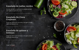 Menú De Restaurante Vegetariano: Plantilla De Página HTML