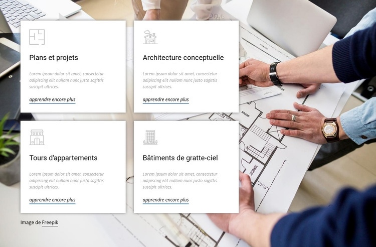 Services du cabinet d'architecture Modèle d'une page