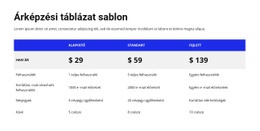 Árképzési Táblázat Színes Fejléccel - HTML-Sablon Letöltése