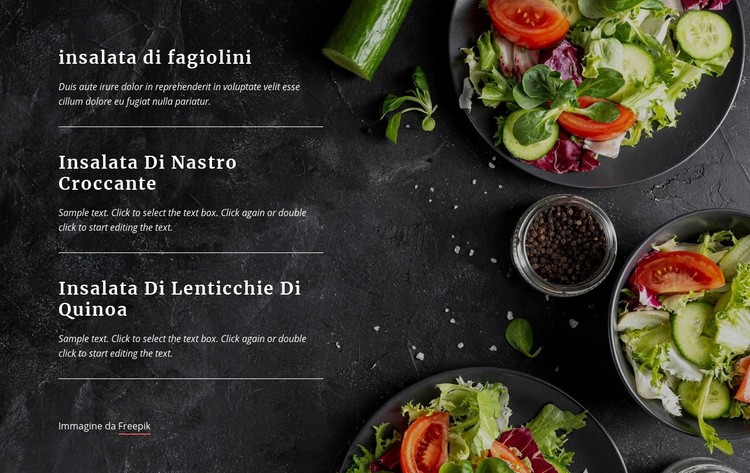 Menu ristorante vegetariano Costruttore di siti web HTML