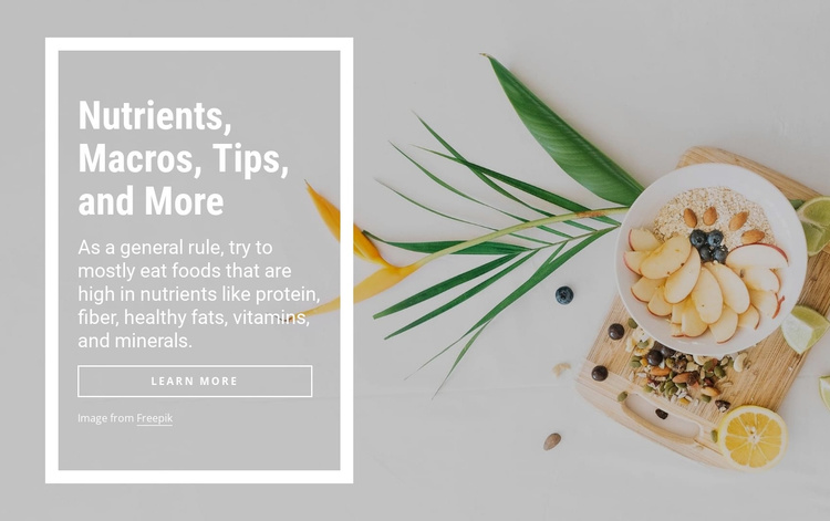 Nutrients, macros and more Joomla Template