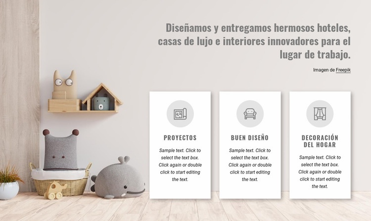 Diseñamos hermosos interiores Plantillas de creación de sitios web