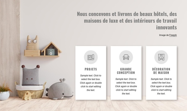 Nous concevons de beaux intérieurs Modèles de constructeur de sites Web